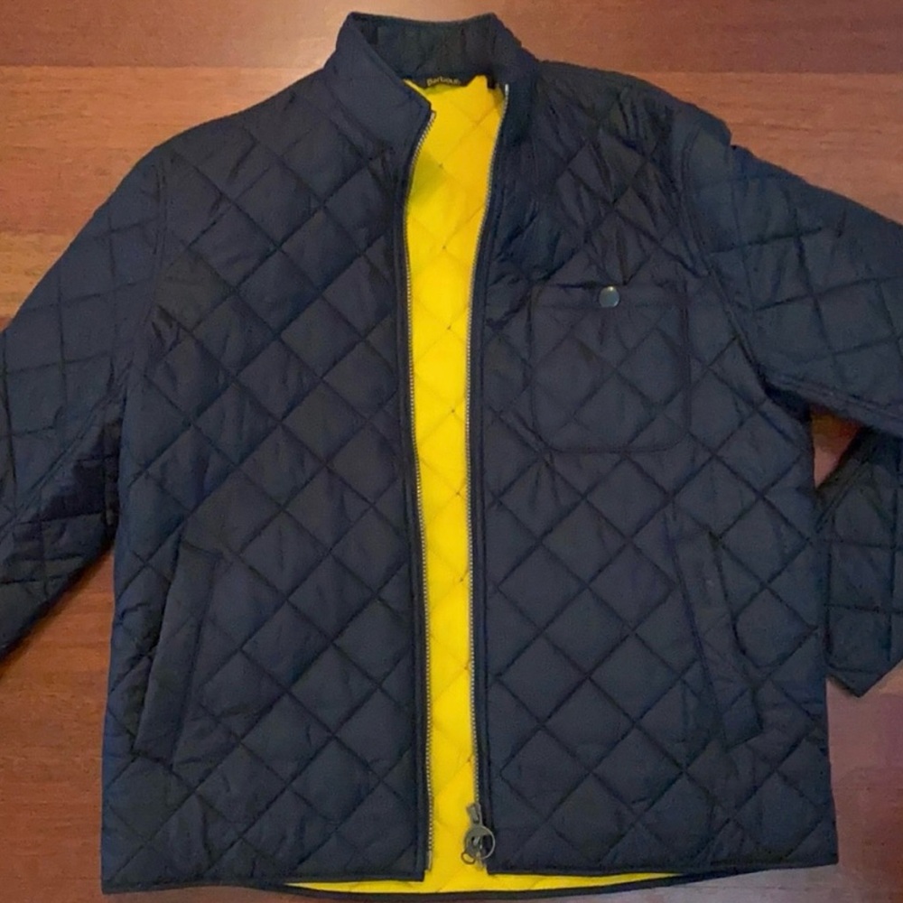 Barbour Jacket zip up size large navy blue